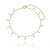 PULSEIRA INFANTIL COM ZIRCÔNIAS PENDURADAS BANHADA A OURO 18K 16CM ZIRCÔNIA CRISTAL
