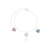 PULSEIRA 3 CORAÇÕES ENCAPADA À PRATA 1000 19 CM ZIRCÔNIA COLORS