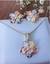 CONJUNTO FLOR 3 CORES 16.2MM BANHADO A OURO 18K SEM ZIRCÔNIA