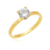 ANEL SOLITÁRIO 6MM BANHADO A OURO 18K ZIRCÔNIA CRISTAL