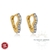 BRINCO CORAÇÃO CRAVEJADO ZIRCÔNIAS 12.4MM X 9.4MM EM PRATA COM BANHO DE OURO ZIRCÔNIA CRISTAL