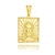 PINGENTE JESUS RETANGULAR 22.2MM X 25.6MM BANHADO A OURO 18K SEM ZIRCÔNIA