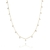 GARGANTILHA COM ZIRCÔNIAS PENDURADAS QUADRADAS CRISTAL - 40CM BANHADA A OURO 18K ZIRCÔNIA CRISTAL