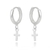 BRINCO ARGOLA PENDURADA CRUCIFIXO LISO 8MM X 4MM
