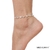 TORNOZELEIRA PÉROLAS E ZIRCÔNIAS REDONDAS EM PRATA DE LEI 925 25CM ZIRCÔNIA CRISTAL - comprar online