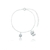PULSEIRA CORUJA COM FLOR ENCAPADO À PRATA 1000 19 CM ZIRCÔNIA CRISTAL
