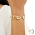 PULSEIRA GRANDES ELOS TRABALHADOS 19CM BANHADA A OURO 18K SEM ZIRCÔNIA - comprar online