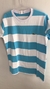 Camiseta Peruana Lacoste 2 Cor Horizontal - Azul e Branco