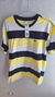 Camiseta Peruana Lacoste 3 Cor Horizontal - Amarelo, Preto e Branco