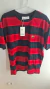 Camiseta Peruana Lacoste 2 Cor Horizontal - Vermelho e Preto