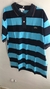 Camisa Polo Lacoste 2 Cor Horizontal - Ciano e Azul Marinho