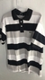 Camisa Polo Lacoste 3 Cor Horizontal - Preto, Cinza e Branco