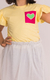 T-shirt Babados Bolso Crochê Amarela - comprar online