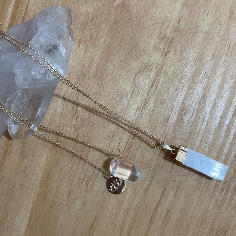 Escapulário Despertar - Selenita + Cristal
