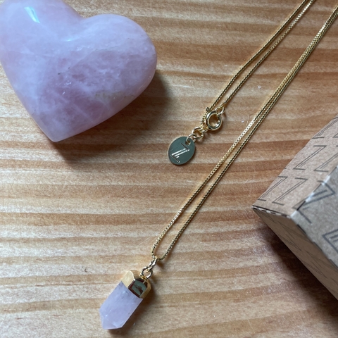 Colar Lira - Quartzo Rosa