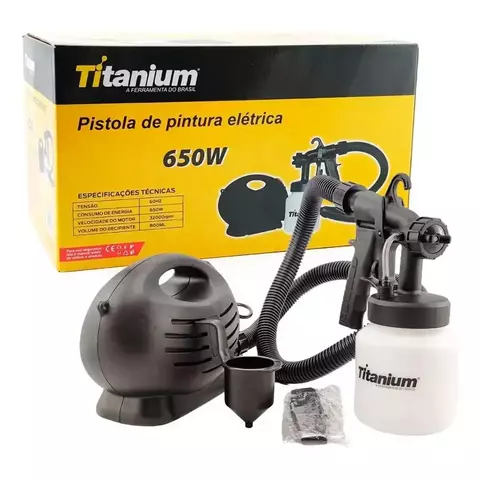 PISTOLA PINTURA ELÉTRICA 800ML - 220V TITANIUM