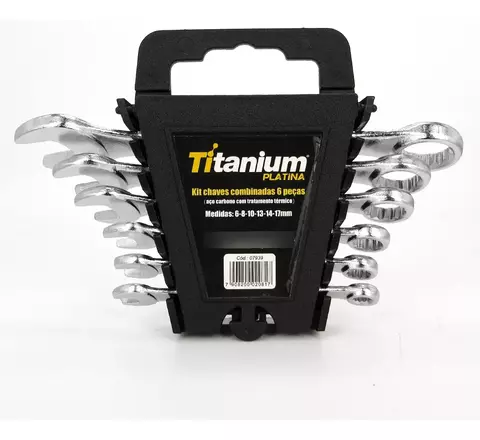 KIT CHAVE COMBINADA 6 A 17 - 6 PEÇAS - AÇO CARBONO TITANIUM