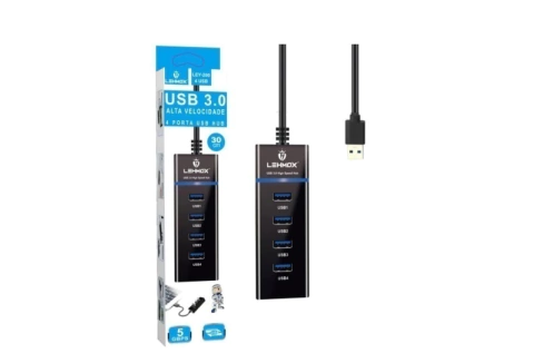 HUB USB 3.0 - 4 PORTAS 3.0 - LEHMOX
