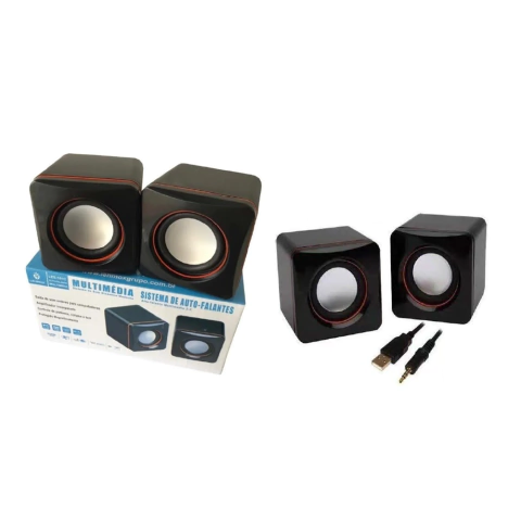 CAIXA DE SOM MULTIMIDIA USB - 5 WATTS - LEHMOX - 2 AUTO-FALANTES ESTÉREO