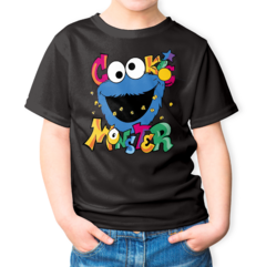 Playera Infantil unisex del Moustro come galletas Cookiemonster