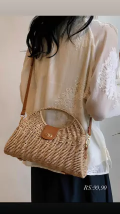 Bolsa Palha Com Alça De Mão E Transversal, Bolsa De Grande Volume, Bolsa Alta Qualidade E Estilosa - comprar online