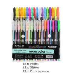 Conjunto de canetas de gel umitivas com 48 cores e glitter para adultos, livros