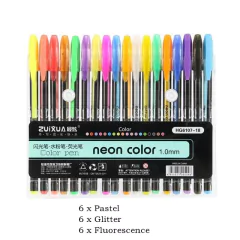 Conjunto de canetas de gel umitivas com 48 cores e glitter para adultos, livros