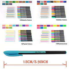Conjunto de canetas de gel umitivas com 48 cores e glitter para adultos, livros - comprar online