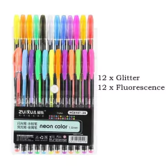 Conjunto de canetas de gel umitivas com 48 cores e glitter para adultos, livros - loja online