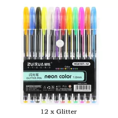 Imagem do Conjunto de canetas de gel umitivas com 48 cores e glitter para adultos, livros