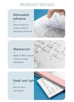 250PCS Waterproof Transparent Sticky Notes Memo Pad 50 Sheets Stickers Daily To