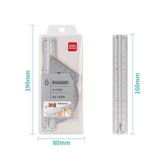 4 in 1 Deli Metal Ruler Stationery Set Aluminum Alloy Multifunctional Combinatio na internet