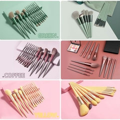 13pcs Makeup Brushes Cosmetic Full Set 3 Colors Soft Hair Female Make Up Tools F - loja online