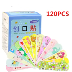 120pcs/lot Cartoon Animal Pattern Band Aid Hemostasis Adhesive Bandages First Ai