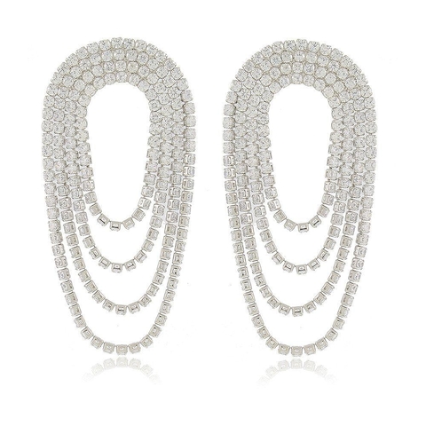 Brinco canoa de strass