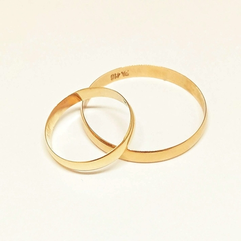 Aliança de ouro boleada 3 mm