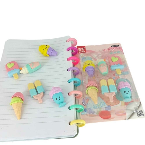 Kit com 6 pçs borrachas sorvete