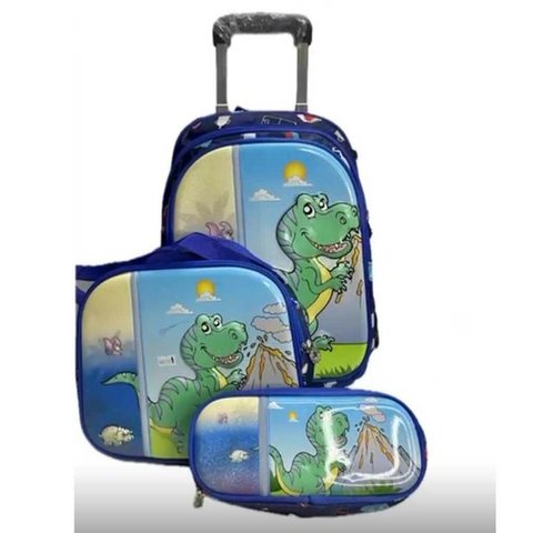 Mochila 18´ en set con lunchera y cartuchera Dinosaurio - comprar online