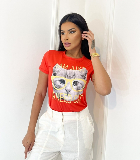 T-shirt Gato de óculos
