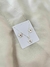 Conjunto flor micro zircônia fúcsia prata