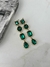 Brinco longo zircônias verde bijuteria