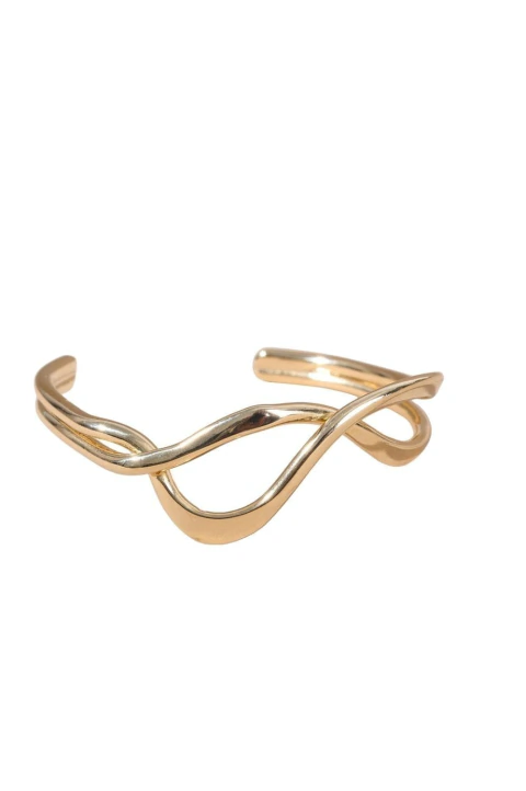 Bracelete Entrelaçado com Banho em Ouro 18k