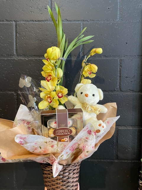 Orquídea cymbidium na peça c Pelúcia