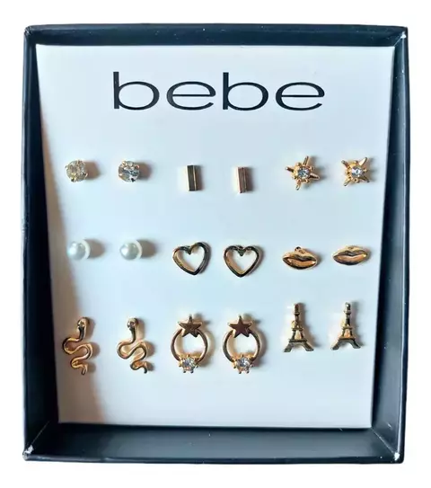 BEBE CAJA DE REGALO SET 9 ARETES TORRE EIFFEL