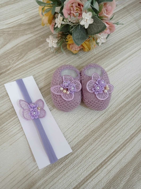 Sapatinho com faixa - lavanda