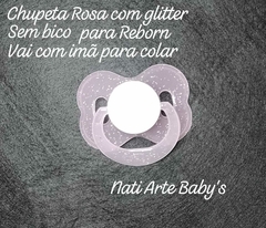 CHUPETA ROSA COM GLITTER PARA REBORN - comprar online