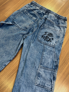 CALÇA BAGGY CARPINTEIRO JEANS ACID WASH TRIP SIDE - loja online