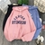 An Mo Yan Moda Outono e Inverno Moda Estampada Feminina Moletom Com Capuz Solto - loja online