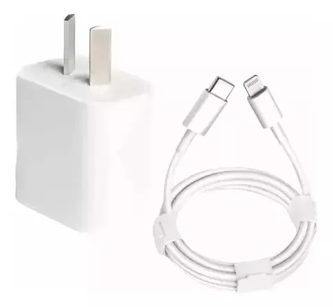 Combo de Carga Rápida iPhone Lightning 20W + Cable Original Tipo C a Lightning