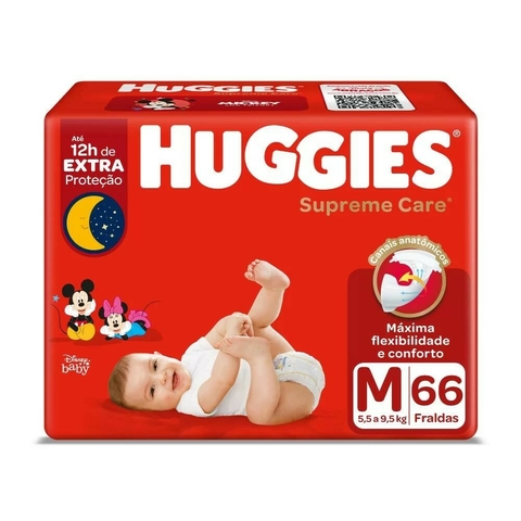 Fralda Huggies Supreme Care M C/ 66 Un.